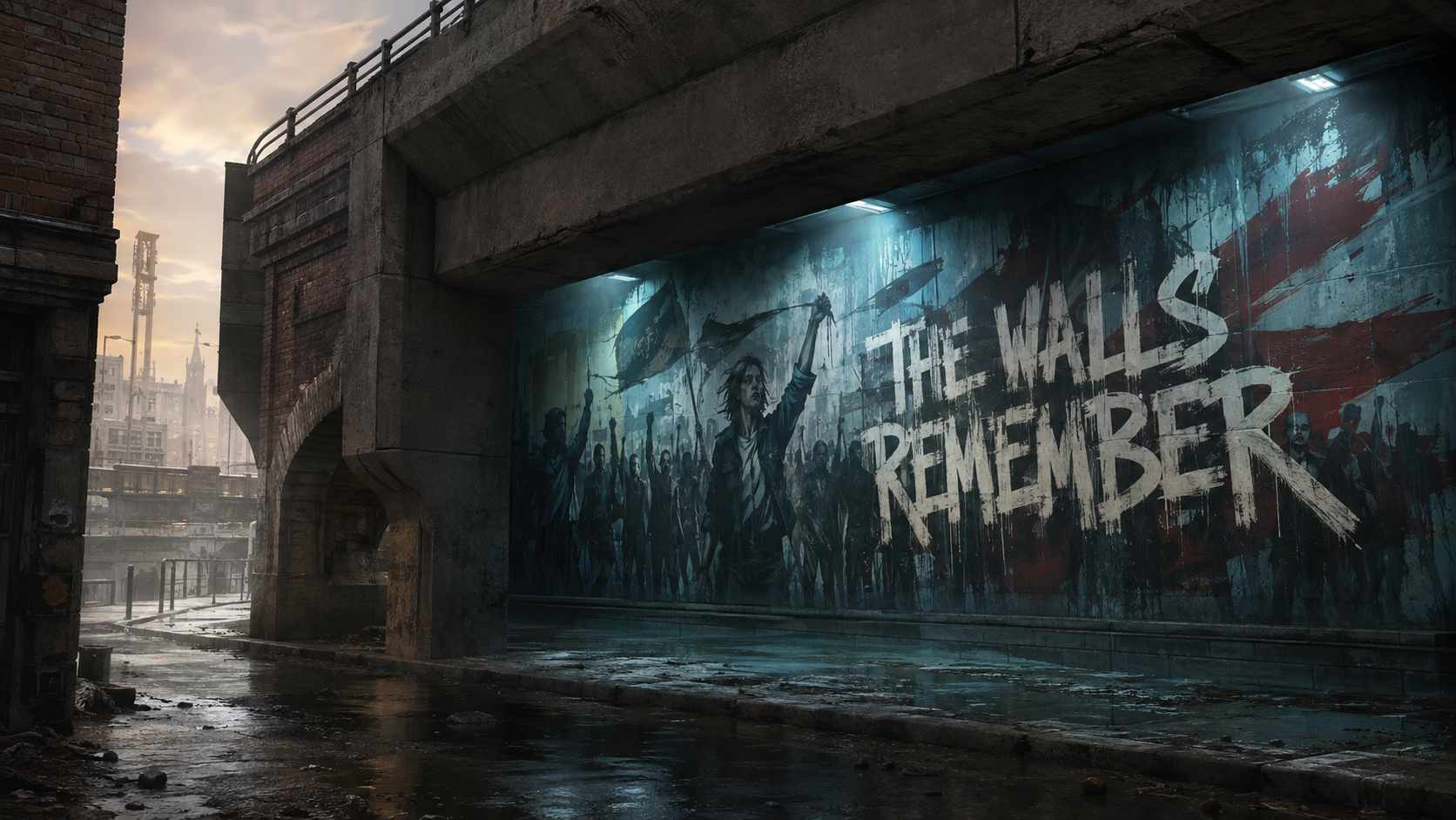 Resistance mural below Neo Victoria